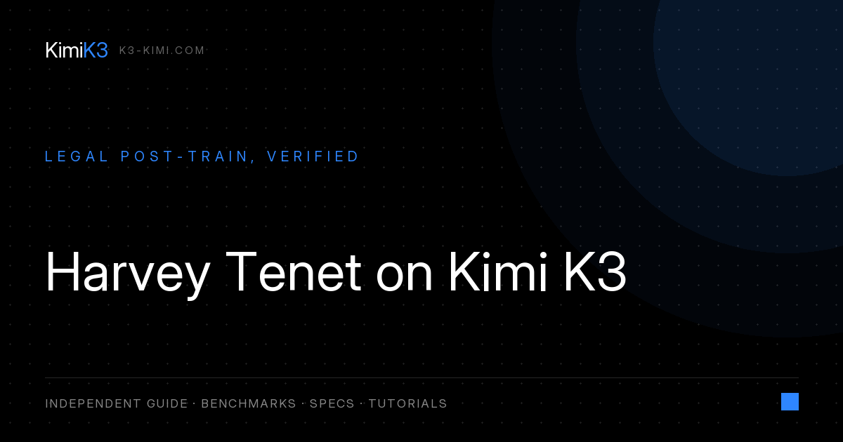 Harvey Tenet on Kimi K3: What the Legal Post-Train Really Shows