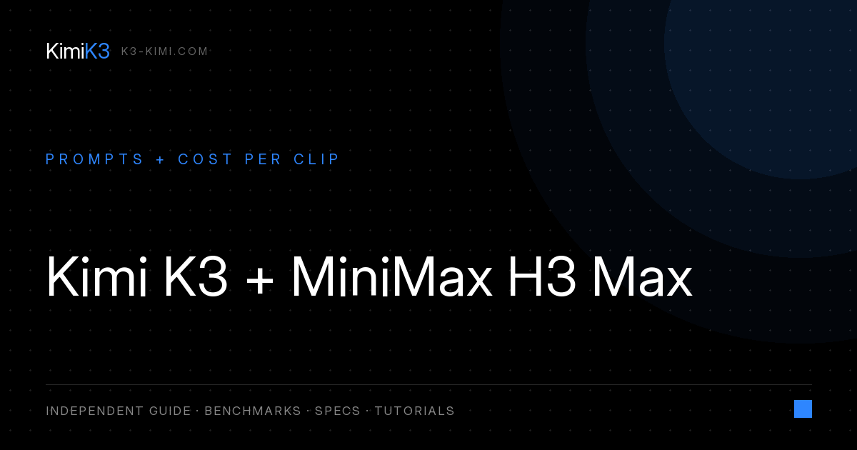 Kimi K3 + MiniMax H3 Max: Video Prompt Workflow, Costs & Examples