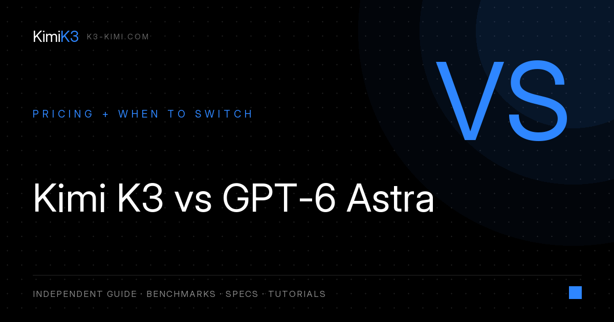 Kimi K3 vs GPT-6 Astra: Pricing, Benchmarks and When to Switch